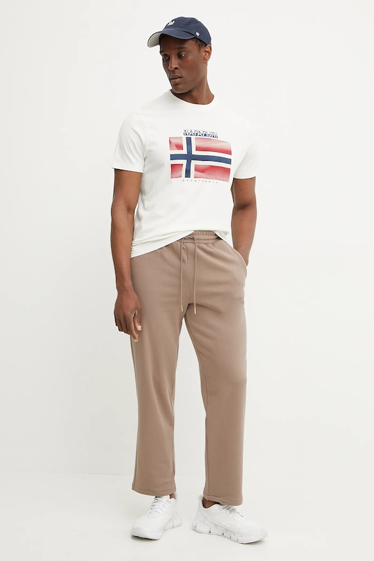 Napapijri t-shirt bawełniany S-Lari NP0A4IE52061 biały SS25