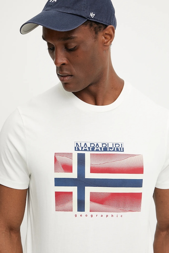 Napapijri t-shirt bawełniany S-Lari biały NP0A4IE52061