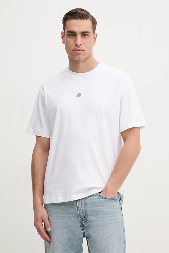 BOSS Green t-shirt elasztánnal fehér 50535409
