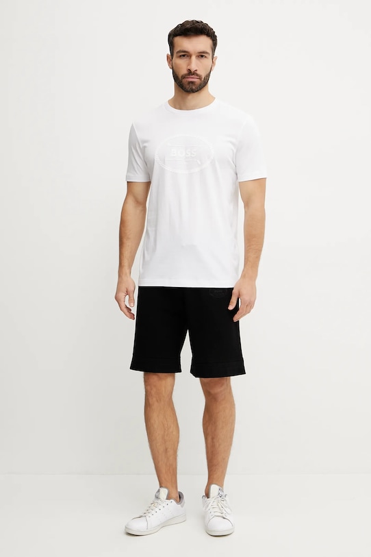 BOSS Green t-shirt bawełniany 50537825 biały SS25