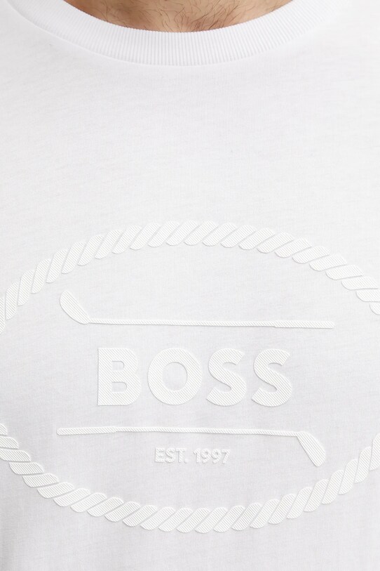 Хлопковая футболка BOSS Green 50537825 белый