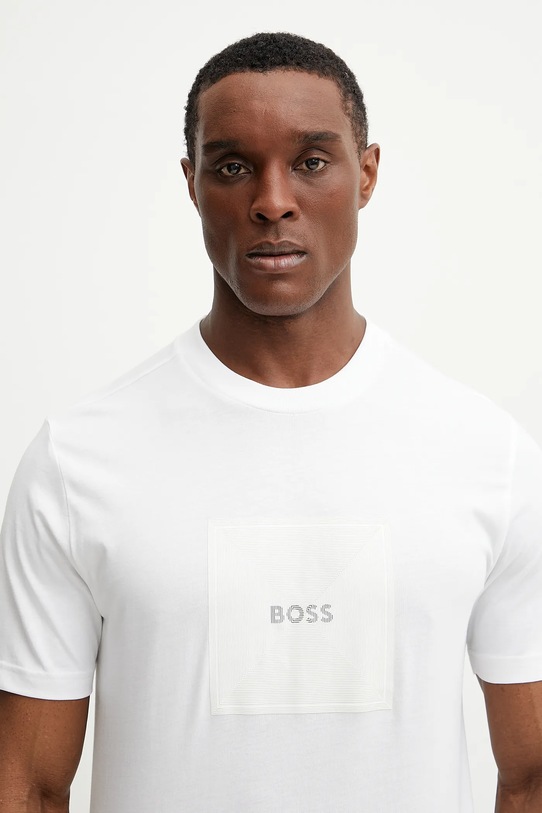 BOSS Green tricou din bumbac alb 50538096