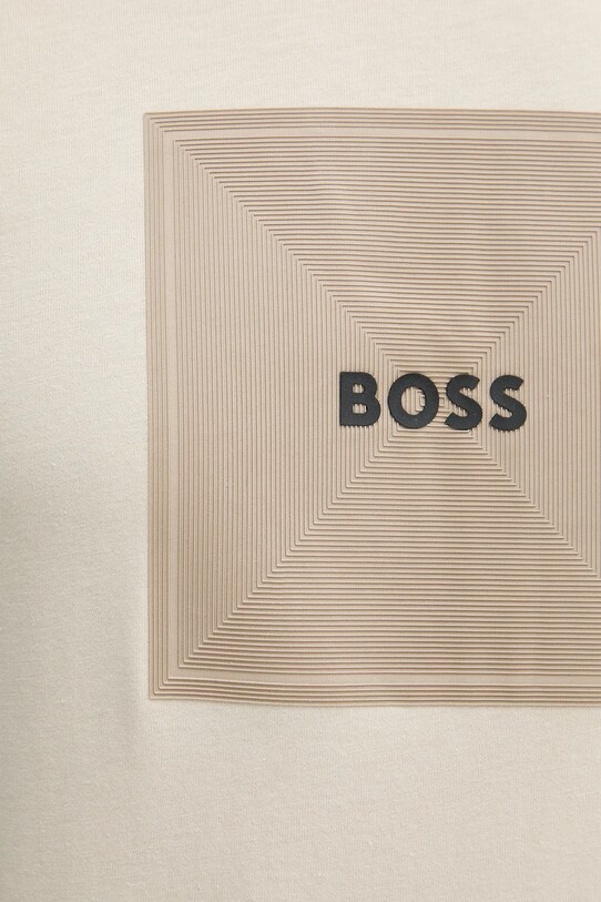 Бавовняна футболка BOSS Green 50538096 бежевий