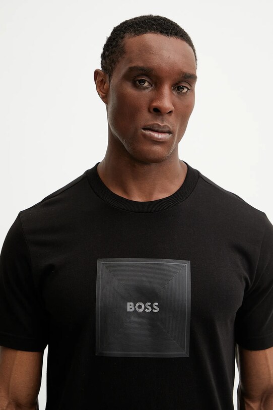 BOSS Green tricou din bumbac negru 50538096
