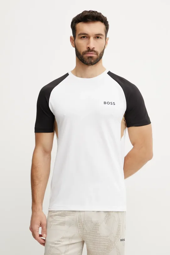 BOSS Green t-shirt z elastanem biały 50539114