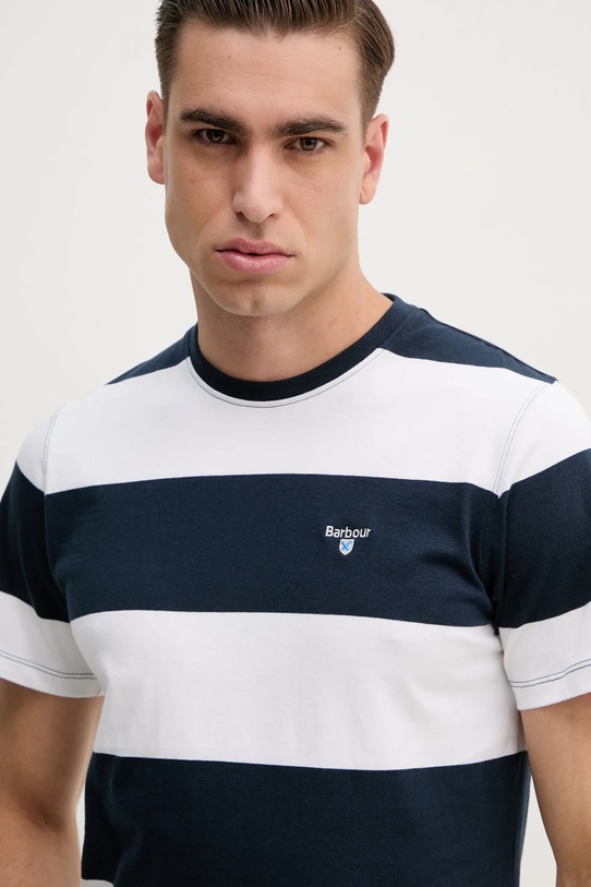 Bavlněné tričko Barbour Whalton Stripe T-Shirt námořnická modř MTS1255