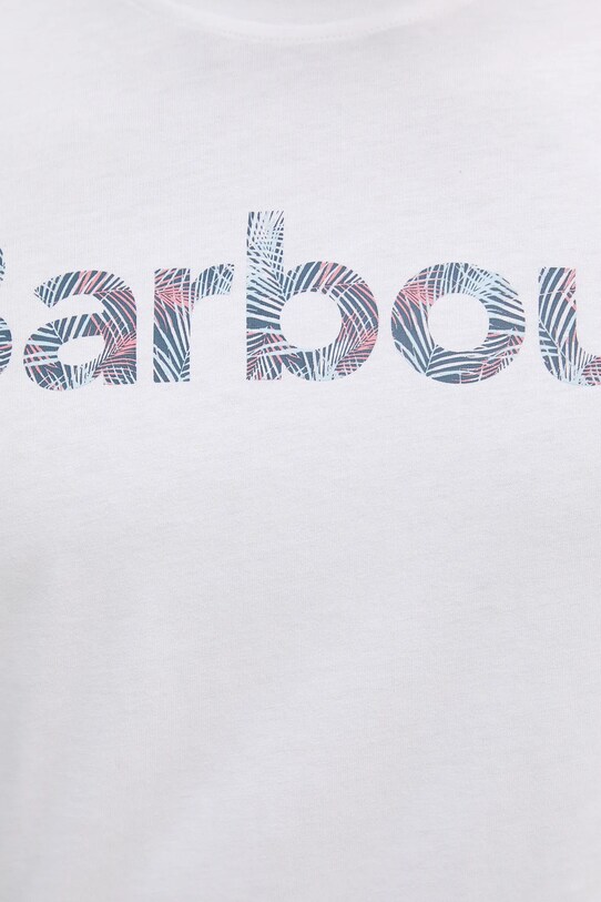 Bombažna kratka majica Barbour Devon Graphic T-Shirt MTS1391 bela
