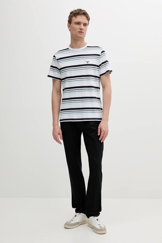 Barbour t-shirt bawełniany Houstead Stripe Tailored Fit T-Shirt MTS1392 biały SS25