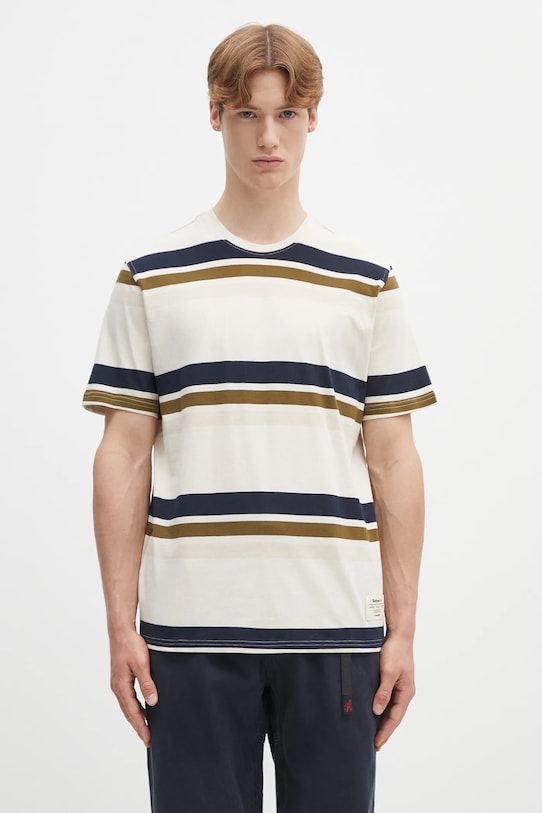 Barbour cotton t-shirt Golborne Stripe Relaxed Fit T-Shirt regular beige MTS1409
