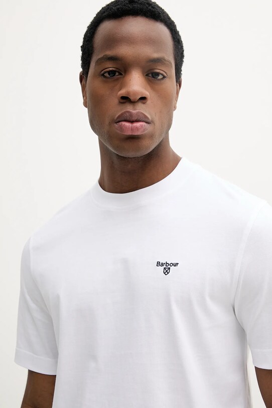 Barbour tricou din bumbac Sports Relaxed Fit T-Shirt alb MTS1412