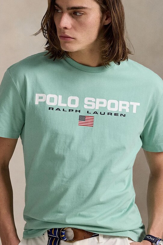 Памучна тениска Polo Ralph Lauren син 710880627
