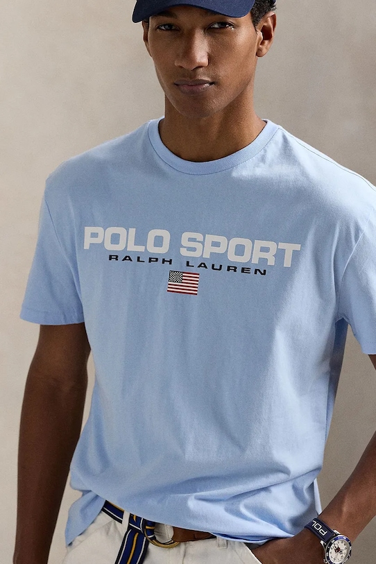 Одяг Бавовняна футболка Polo Ralph Lauren 710880627 блакитний