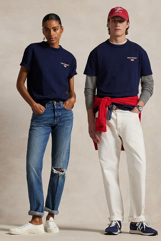 Polo Ralph Lauren t-shirt in cotone blu navy 710969043