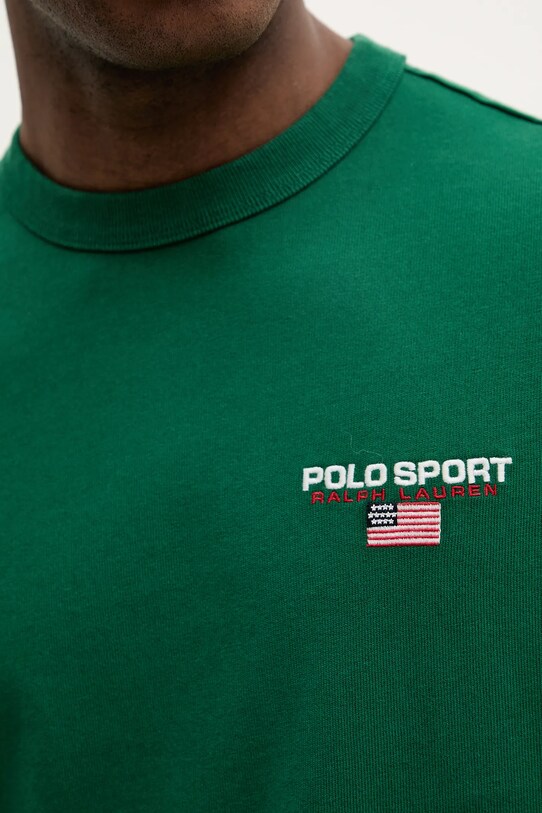 Βαμβακερό μπλουζάκι Polo Ralph Lauren 710969043 πράσινο