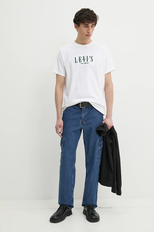 Памучна тениска Levi's SS RELAXED FIT TEE 16143.1675 бял SS25