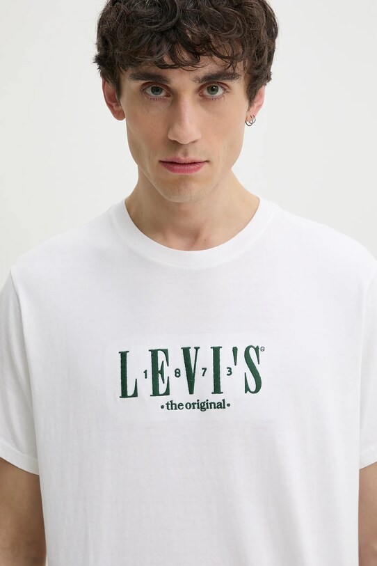 Памучна тениска Levi's SS RELAXED FIT TEE бял 16143.1675
