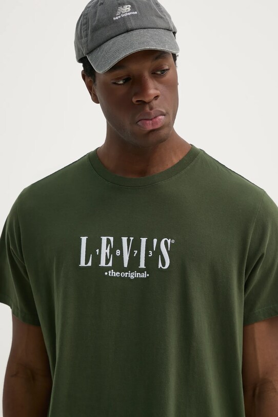 Памучна тениска Levi's SS RELAXED FIT TEE зелен 16143.1676