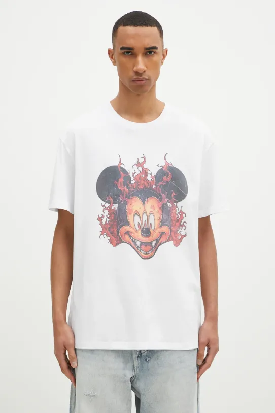 Bavlnené tričko KSUBI Fuego Biggie relaxed biela MPS25TE044