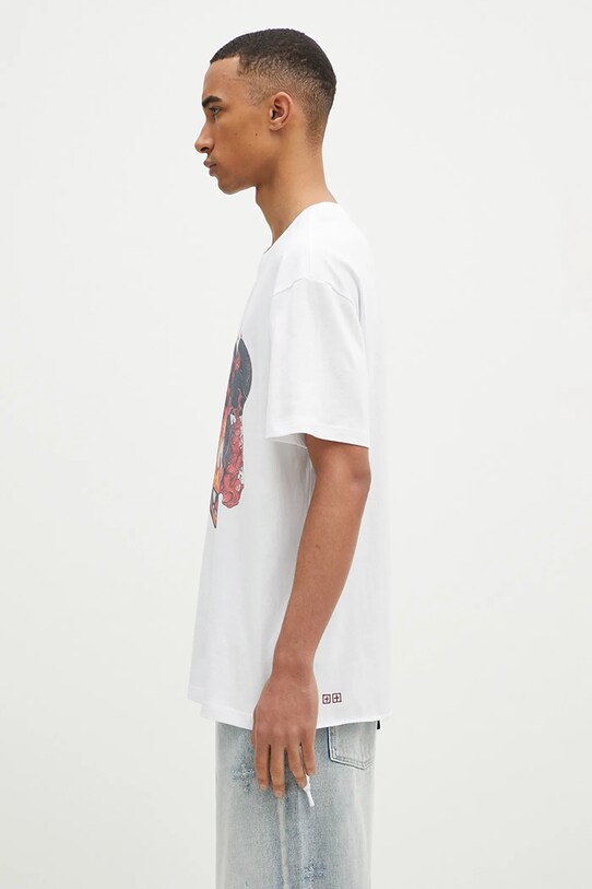 Памучна тениска KSUBI Fuego Biggie MPS25TE044 бял SS25
