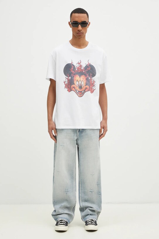 KSUBI tricou din bumbac Fuego Biggie MPS25TE044 alb