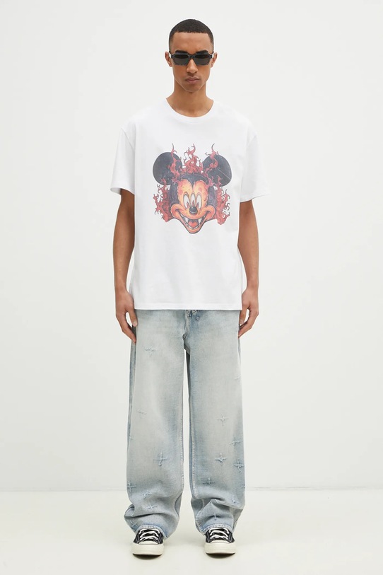 Bavlnené tričko KSUBI Fuego Biggie MPS25TE044 biela