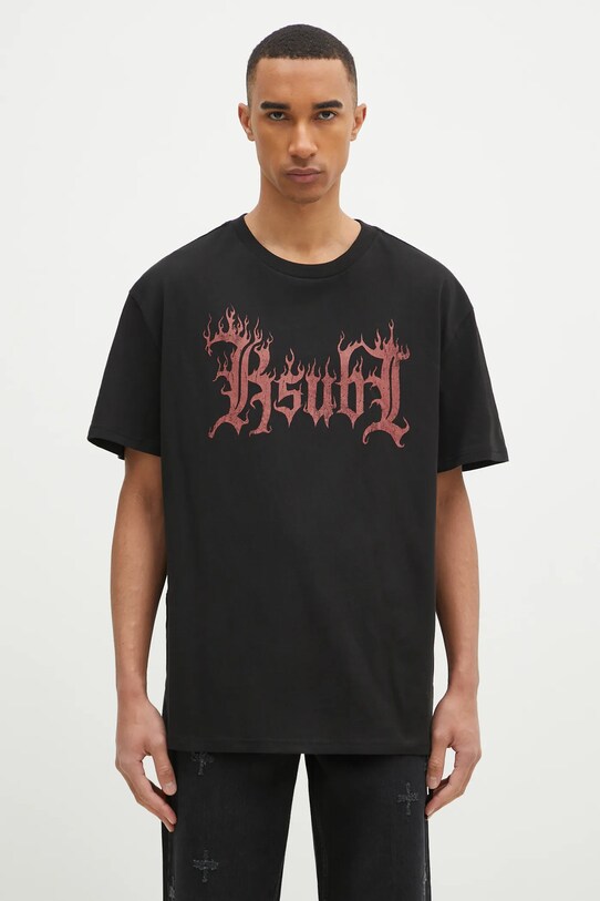 KSUBI t-shirt bawełniany Fuego Biggie nadruk czarny MPS25TE043