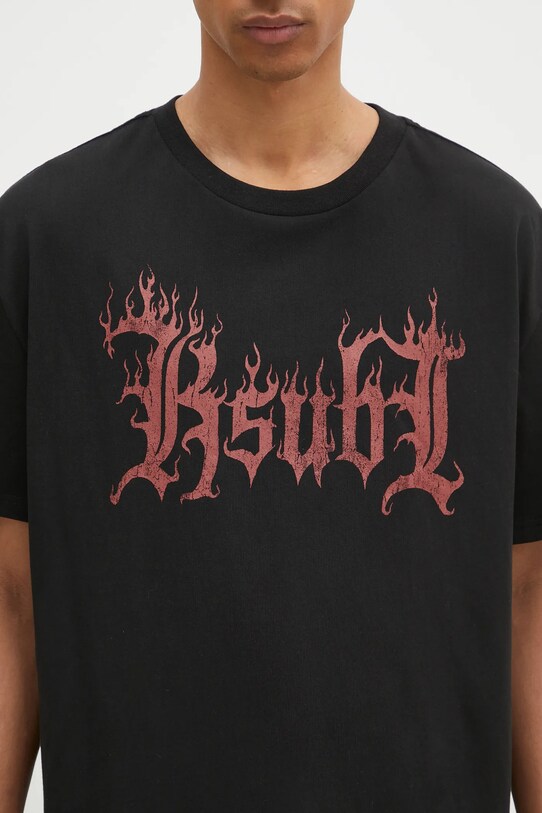 KSUBI tricou din bumbac Fuego Biggie negru MPS25TE043