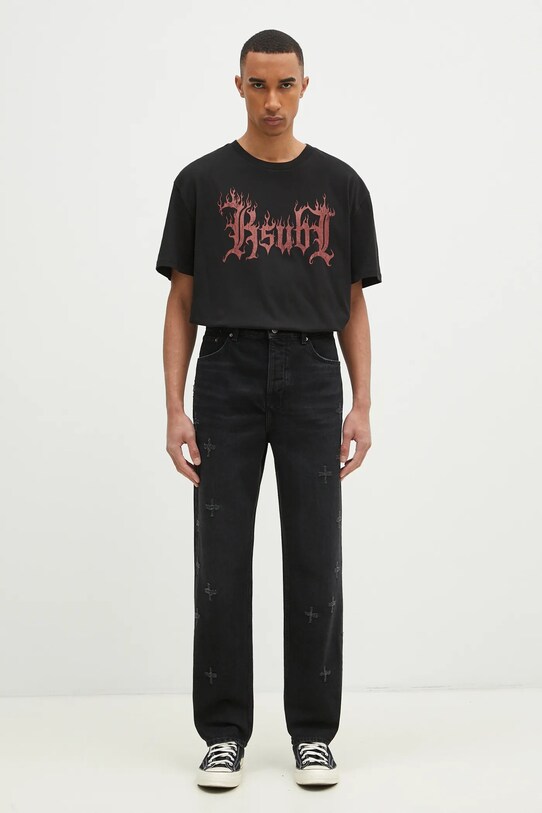 KSUBI t-shirt bawełniany Fuego Biggie MPS25TE043 czarny