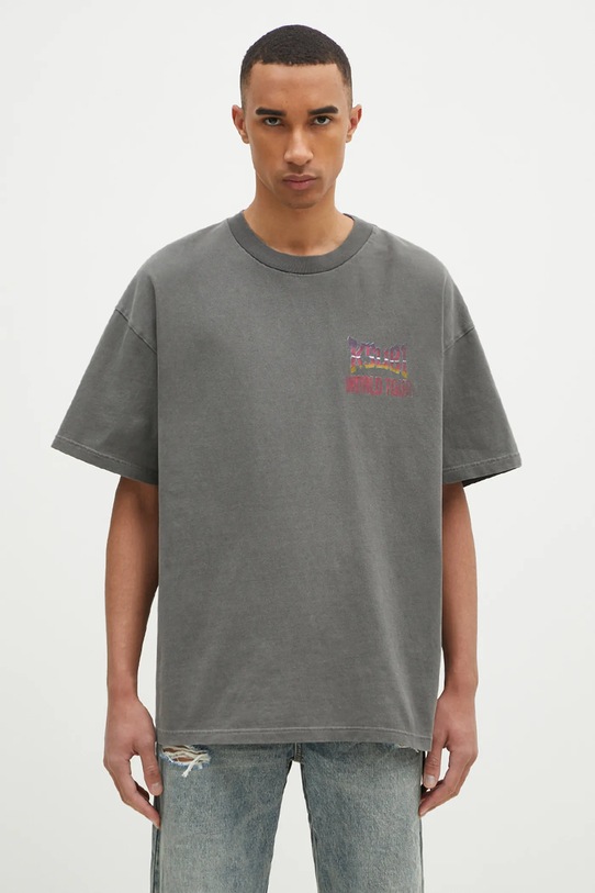 KSUBI tricou din bumbac Global Ekcess print gri MPS25TE016