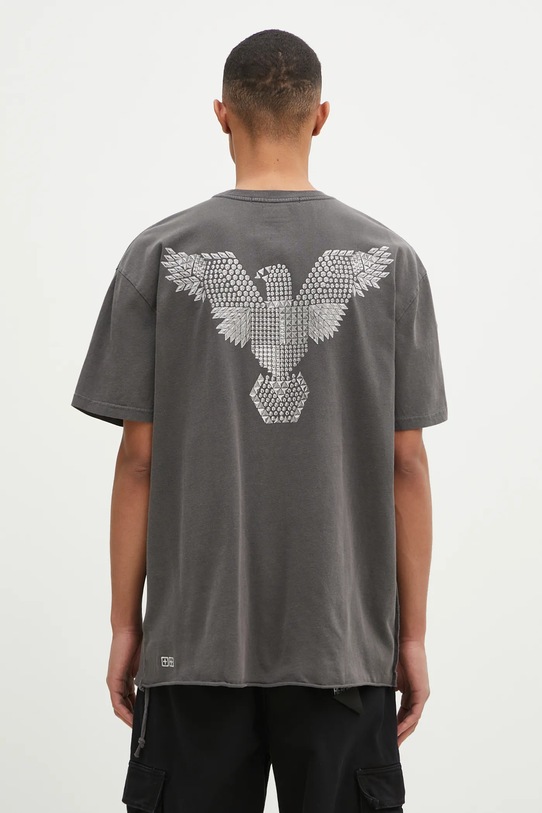 KSUBI t-shirt bawełniany Eagle Biggie aplikacja szary MPS25TE030