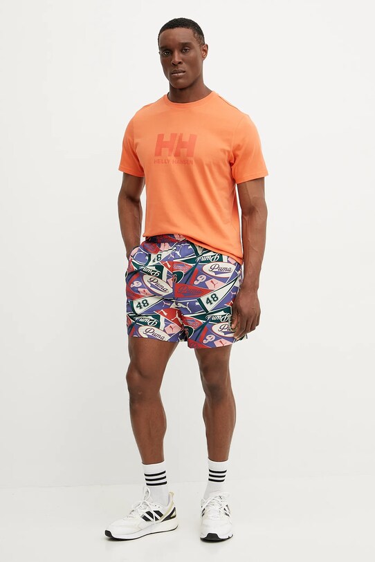 Helly Hansen tricou din bumbac HH LOGO 54596 portocaliu SS25