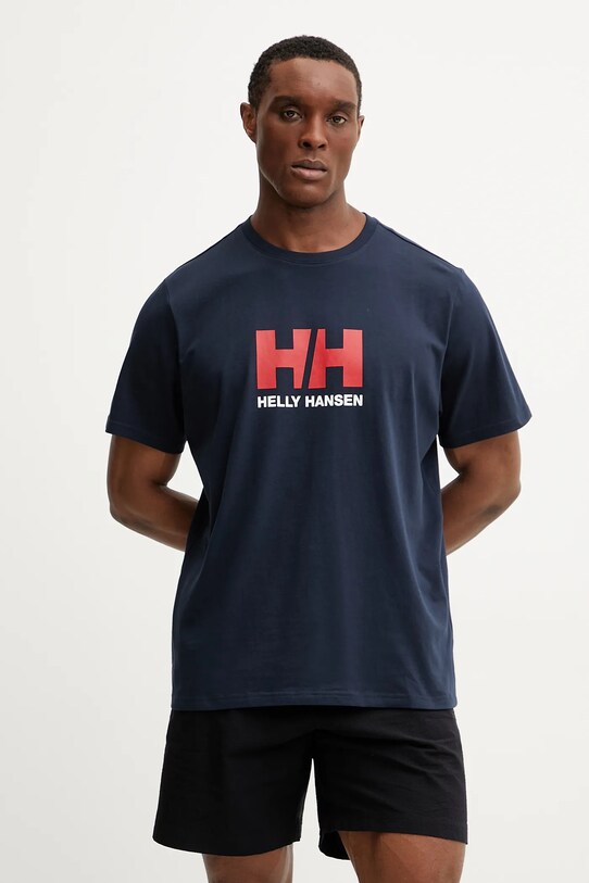 Helly Hansen pamut póló HH LOGO pamut sötétkék 54596