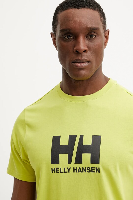 Helly Hansen tricou din bumbac HH LOGO verde 54596