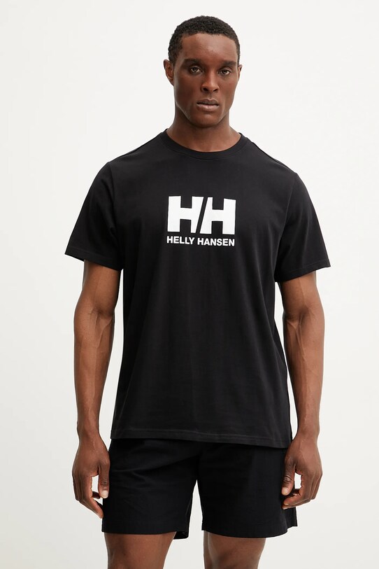 Helly Hansen tricou din bumbac HH LOGO print negru 54596