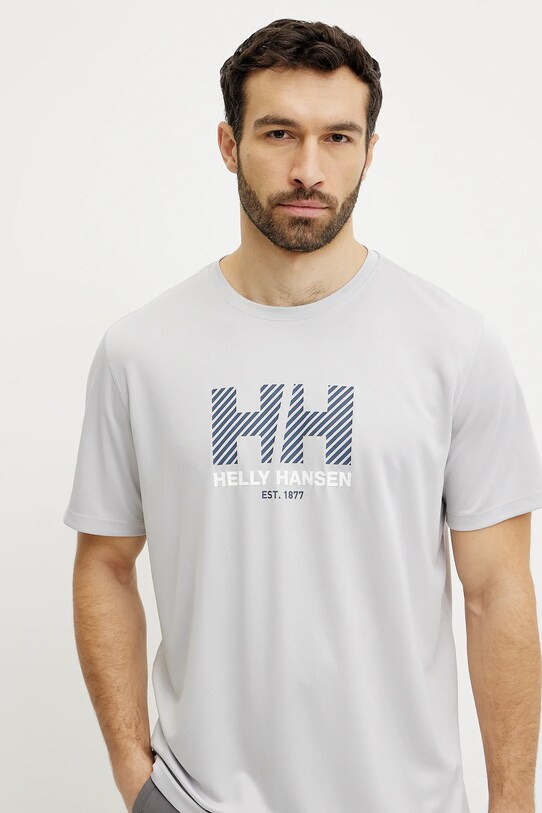 Helly Hansen maglietta sportiva Tech Graphic grigio 49574