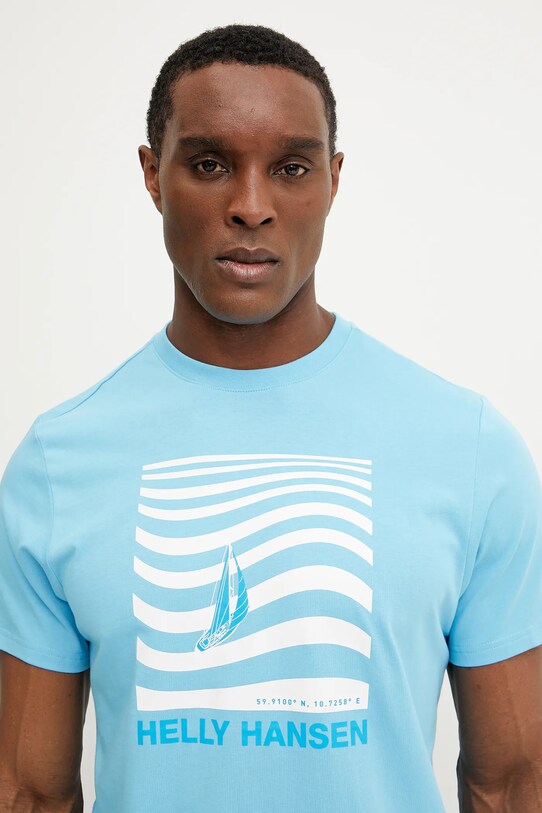 Pamučna majica Helly Hansen SHORELINE plava 54601