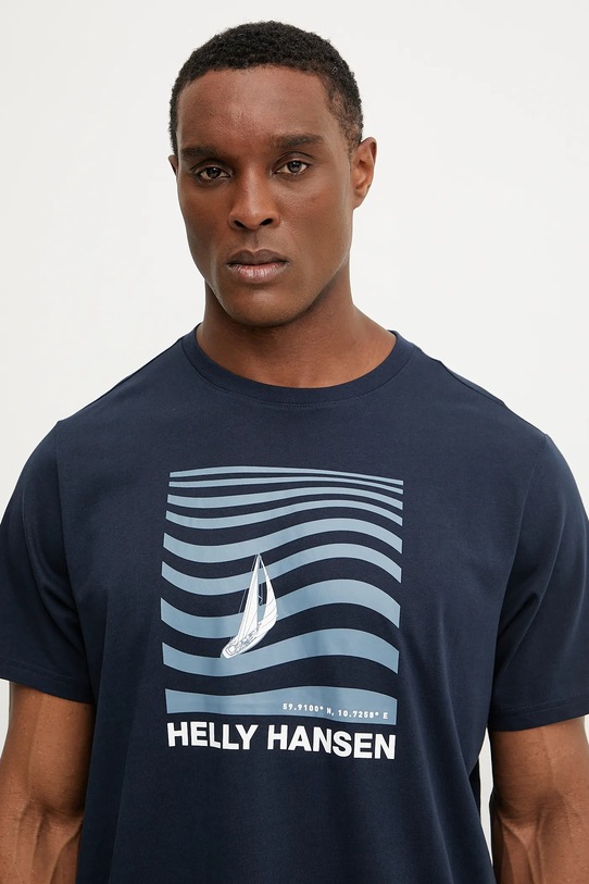 Odzież Helly Hansen t-shirt bawełniany SHORELINE 54601 granatowy