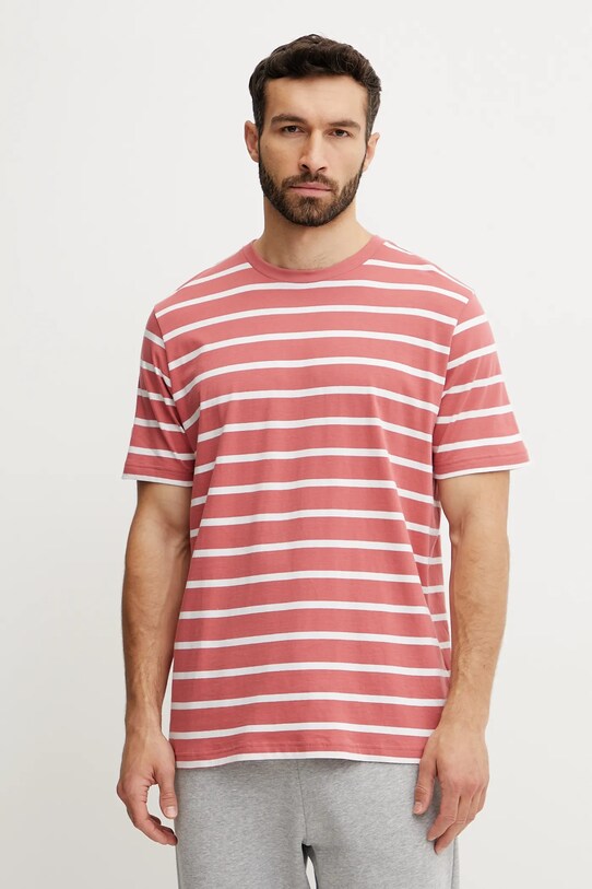 Bombažna kratka majica Helly Hansen NEWPORT Vzorčasti roza 34494