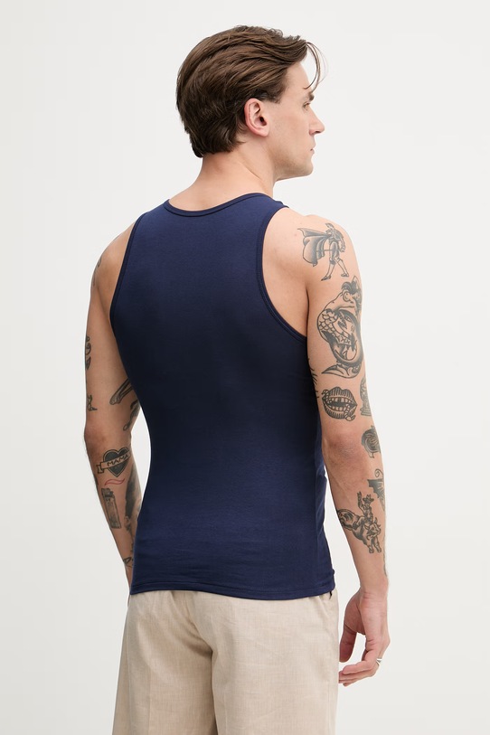 Odzież United Colors of Benetton top męski bawełniany z elastanem 3OP82H257 granatowy