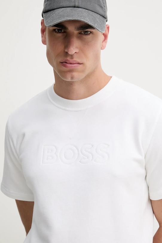 BOSS t-shirt bawełniany lounge biały 50540519