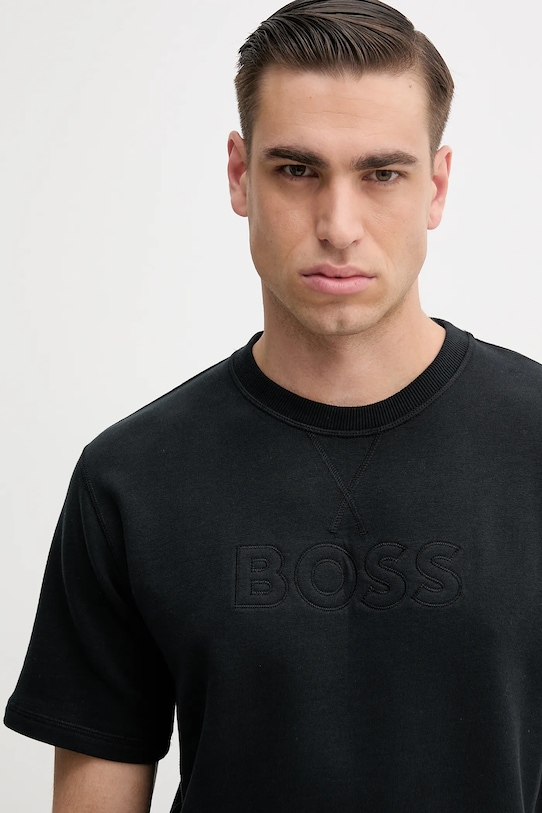Oblečení Bavlněné lounge tričko BOSS 50540519 černá