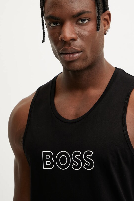 BOSS tricou de plajă din bumbac negru 50491711