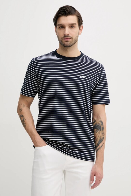 BOSS Orange tricou din bumbac cu modele bleumarin 50499334