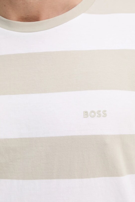 Bombažna kratka majica BOSS Orange 50499334 bež