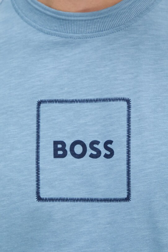 BOSS Orange tricou din amestec de in 50536729 albastru