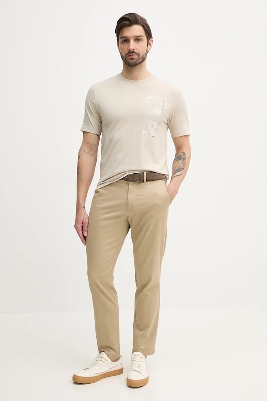 BOSS Orange t-shirt bawełniany 50539179 beżowy SS25