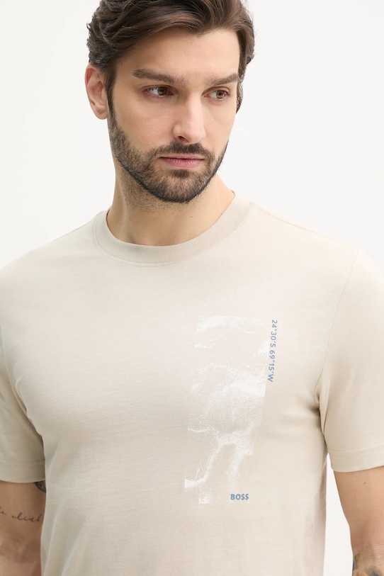 BOSS Orange t-shirt bawełniany beżowy 50539179