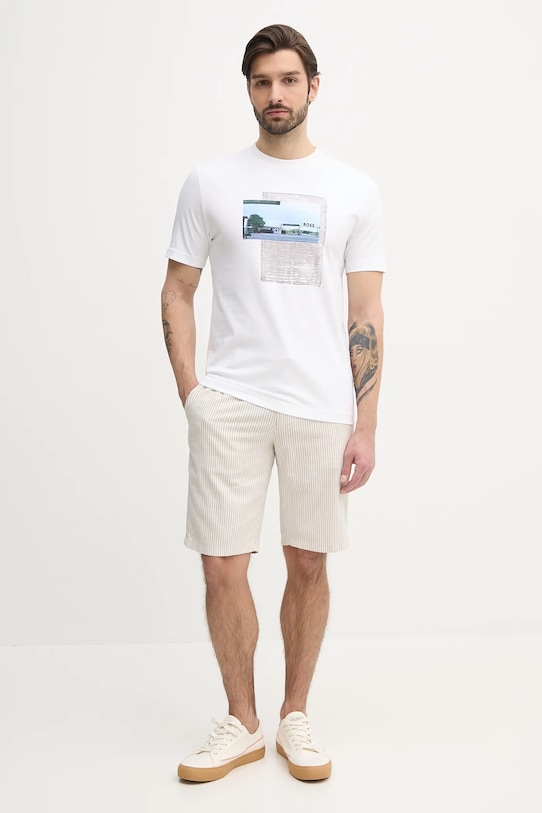 BOSS Orange t-shirt bawełniany 50539180 biały SS25