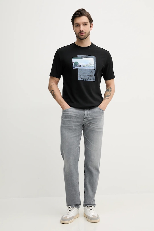 BOSS Orange t-shirt bawełniany 50539180 czarny SS25