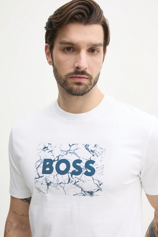 Бавовняна футболка BOSS Orange білий 50539186